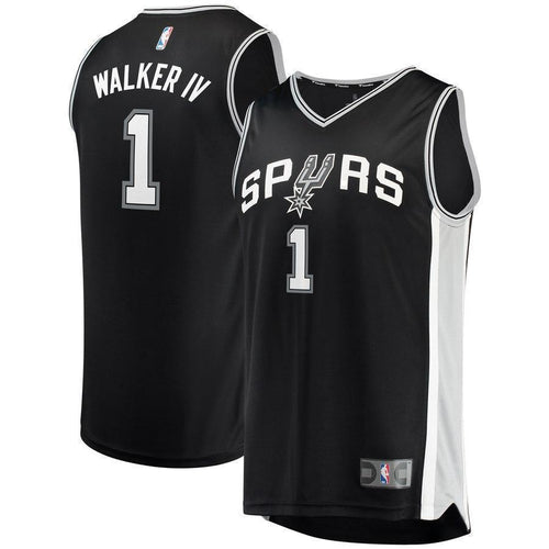 1-Lonnie Walker San Antonio Spurs  Jersey - Icon Edition - Black