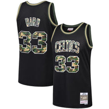 Load image into Gallery viewer, 33-Larry Bird Boston Celtics  Straight Fire Camo Swingman Jersey – Black