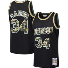 Load image into Gallery viewer, 34-Hakeem Olajuwon Houston Rockets  Straight Fire Camo Swingman Jersey – Black