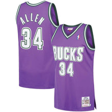Load image into Gallery viewer, Ray Allen Milwaukee Bucks Mitchell &amp; Ness 2000-01 Hardwood Classics  - Purple