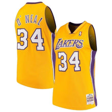 Load image into Gallery viewer, 34- Shaquille O'Neal Los Angeles Lakers 1996-97 Throwback Home Jersey - Gold