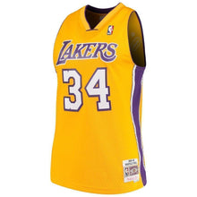 Load image into Gallery viewer, 34- Shaquille O'Neal Los Angeles Lakers 1996-97 Throwback  Home Jersey - Gold
