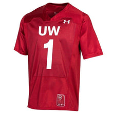 Load image into Gallery viewer, #1 Wisconsin Badgers Under Armour College Football 150th Anniversary Replica Jersey - Red