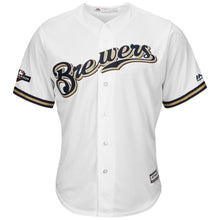 Load image into Gallery viewer, Christian Yelich Milwaukee Brewers Majestic 2019 Postseason Official Cool Base Player Jersey - White