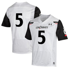 Load image into Gallery viewer, #5 Cincinnati Bearcats Under Armour Replica Football Jersey - White