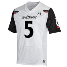 Load image into Gallery viewer, #5 Cincinnati Bearcats Under Armour Replica Football Jersey - White