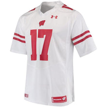 Load image into Gallery viewer, #17 Wisconsin Badgers Under Armour Replica Football Jersey - White