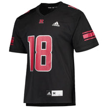 Load image into Gallery viewer, #18 Rutgers Scarlet Knights adidas Special Game Premier Jersey - Black