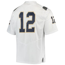 Load image into Gallery viewer, #12 Navy Midshipmen Under Armour Premier Football Jersey - White