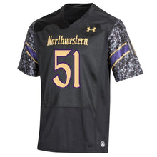 Load image into Gallery viewer, #51 Northwestern Wildcats Under Armour College Football 150th Anniversary Replica Jersey - Black