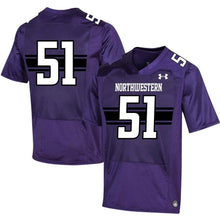 Load image into Gallery viewer, #51 Northwestern Wildcats Under Armour Replica Football Jersey - Purple