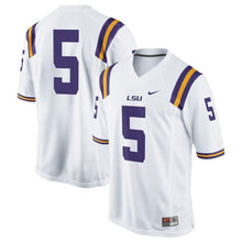 Load image into Gallery viewer, #5 LSU Tigers Nike Game Football Jersey - White