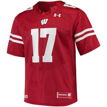 Load image into Gallery viewer, #17 Wisconsin Badgers Under Armour Football Jersey - Red