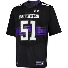 Load image into Gallery viewer, #51 Northwestern Wildcats Under Armour Replica Football Jersey - Black -