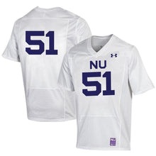 Load image into Gallery viewer, #51 Northwestern Wildcats Under Armour College Football 150th Anniversary Replica Jersey - White