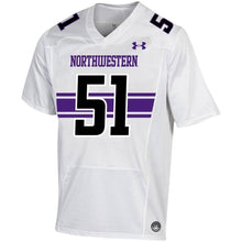 Load image into Gallery viewer, #51 Northwestern Wildcats Under Armour Replica Football Jersey - White