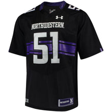 Load image into Gallery viewer, #51 Northwestern Wildcats Under Armour Premier Performance Football Jersey - Black