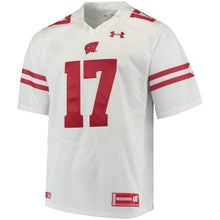 Load image into Gallery viewer, #17 Wisconsin Badgers Under Armour Premier Performance Football Jersey - White