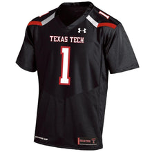 Load image into Gallery viewer, #1 Texas Tech Red Raiders Under Armour Replica Football Jersey - Black