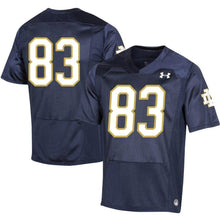 Load image into Gallery viewer, #83 Notre Dame Fighting Irish Under Armour Premier Football Jersey - Navy